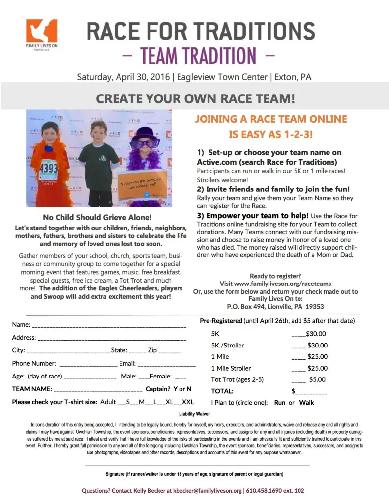 Race For Traditions 2016 - Race Team